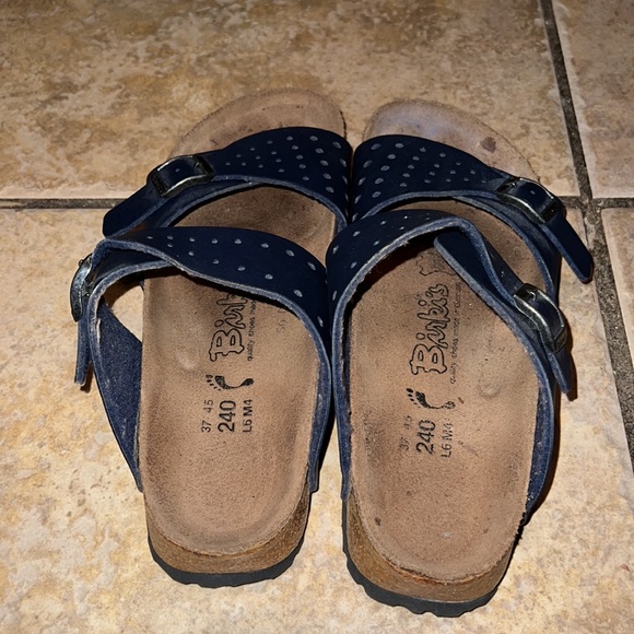 Birkenstock Birkies Navy Blue Sandals - Picture 2 of 16